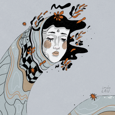 ILUSTRAÇÃO "AUTO-RETRATO DE CARNAVAL" INÊS LAU