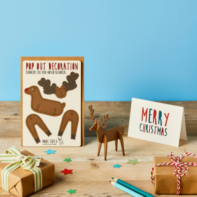 POP OUT RUDOLPH CHRISTMAS CARD