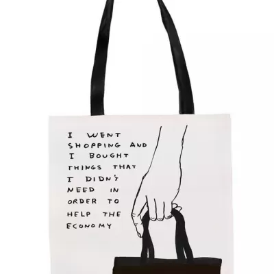 TOTE BAG 'I WENT SHOPPING' DAVID SHRIGLEY