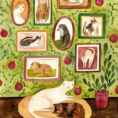 ILUSTRAÇÃO PESSOAL 134 "CATS AND FRAMES" MIRJAM SIIM