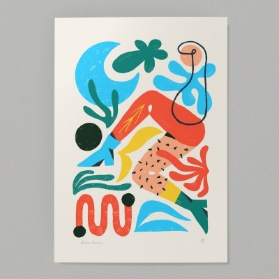 ILUSTRAÇÃO "CABEÇA NA LUA II" CATARINA OSCARINA