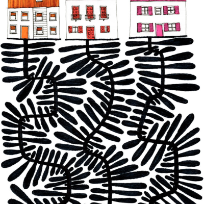 ORIGINAL "CASAS EM FLOR PRETO" A4 JOANA NOBREGA