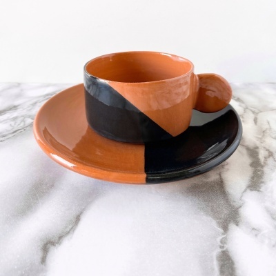 CHAVENA DE CHÁ COM PIRES "DIPPED" CASA CUBISTA