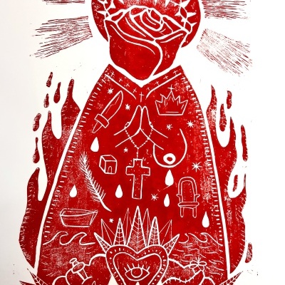 LINOGRAVURA "IMAGEM DE DEUS SOU EU" JEFFERSON RIB
