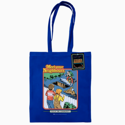 TOTE BAG AZUL "MEET YOUR NEIGHBOURS" PYRAMID INTERNATIONAL