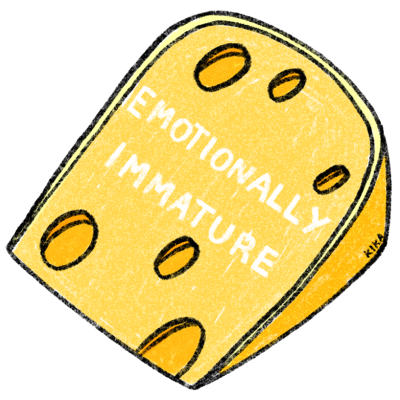 AUTOCOLANTE "EMOTIONALLY IMMATURE" KIKA