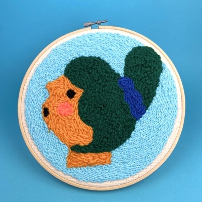 ILUSTRAÇÃO EM PUNCH NEEDLE "JULIETA" CATPIVARA