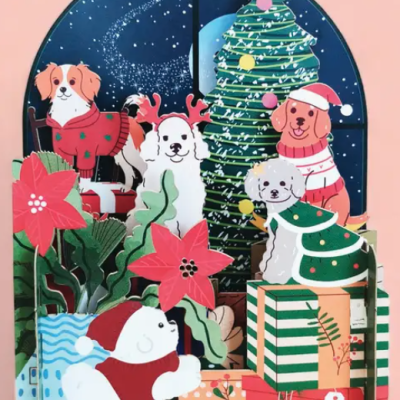 POSTAL DE NATAL POP-UP "XMAS DOGS" ALLJOY DESIGN