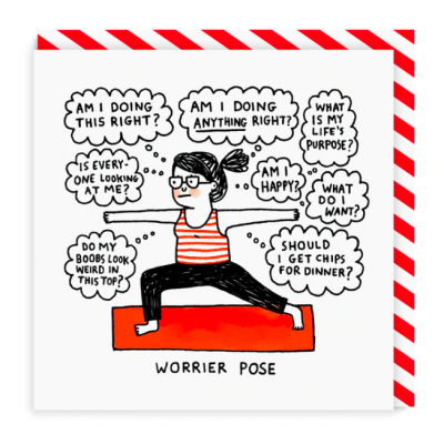 Worrier Pose Square Greeting Card
