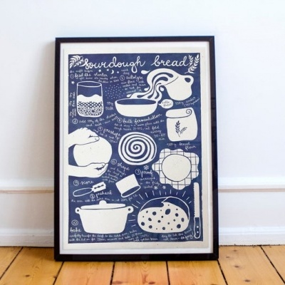 ILUSTRAÇÃO "SOURDOUGH - BLUE" PAULINA EATS AND DRAWS