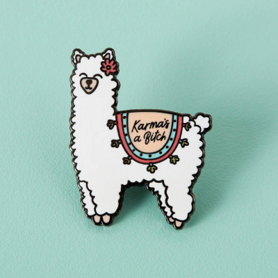 KARMA LLAMA ENAMEL PIN PUNKY PINS