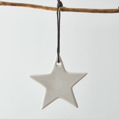 ESTRELA DE CERÂMICA BRANCA 11CM GAINSBOROUGH GIFTWARE