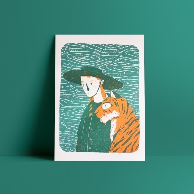 SERIGRAFIA "THE GIRL AND THE TIGER" JOANA CUNHA