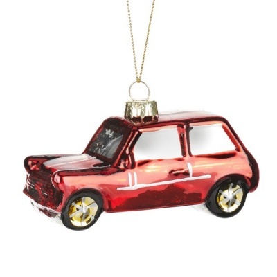 GLSS CAR ORN RD 10CM