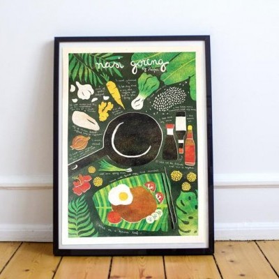 ILUSTRAÇÃO "NASI GORENG" PAULINA EATS AND DRAWS