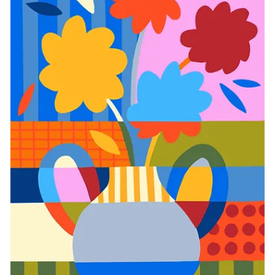 ILUSTRAÇÃO "COLOUR BLOCK FLOWER JAR" TERESA REGO