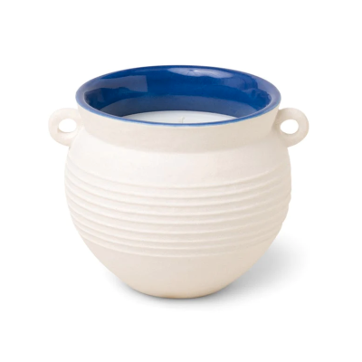 SANTORINI CERAMIC CANDLE 240G - CREAM - CLIFF & HANOKI WOOD DESIGNWORKS COLLECTIVE