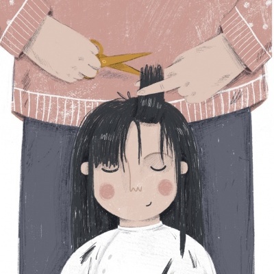 ILUSTRAÇÃO "OS CORTES DE CABELO EM CASA QUE DURARAM ATÉ SER ADULTA (E ERAM SEMPRE OS MELHORES) "SARA LOU