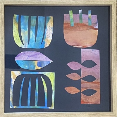 AGUARELA COM MOLDURA "SEM TÍTULO 19" ISABEL MONTEIRO