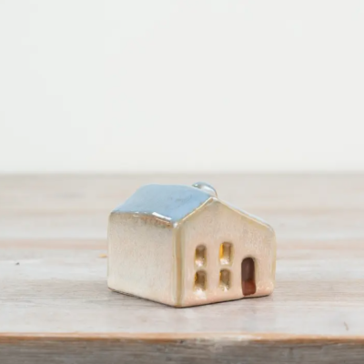 CASA CERÂMICA BAIXA - TELHADO AZUL 5CM GAINSBOROUGH GIFTWARE