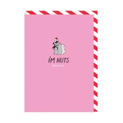 NUTS ABOUT YOU ENAMEL PIN GREETING CARD OHH DEER