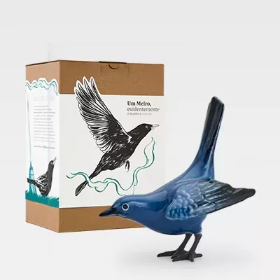 MELRO AZUL CAUDA VERTICAL COM PATAS EM LATÃO OXIDADO LABORATORIO D'ESTORIAS