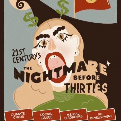 ILUSTRAÇÃO " THE NIGHTMARE BEFORE THIRTIES" LAU