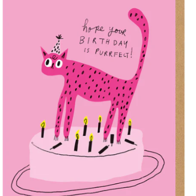PURRFECT BIRTHDAY GREETING CARD OHH DEER