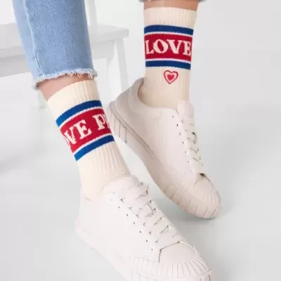 MEIAS "LOVE AND PEACE - HEART" NATURAL VIBES