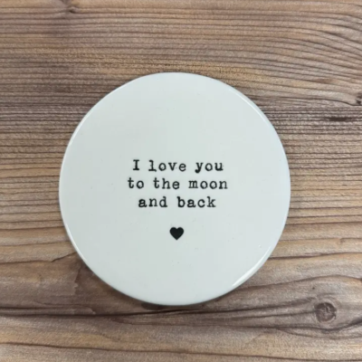 COASTER "TO THE MOON AND BACK" 10CM GAINSBOROUGH GIFTWARE