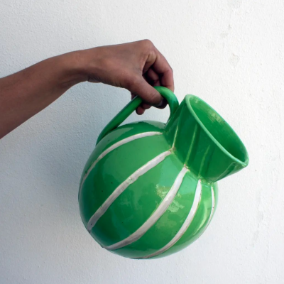 GREEN ROSTER JUG TERRAKOTA