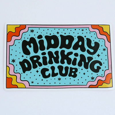 MIDDAY DRINKING CLUB VINYL LAPTOP STICKER PUNKY PINS