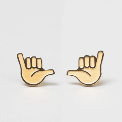 HANG LOOSE — BRINCOS DOURADO FYNGERS