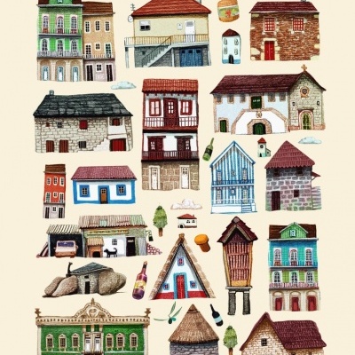 ILUSTRAÇÃO "HOUSES AROUND PORTUGAL" FRANCISCO FONSECA