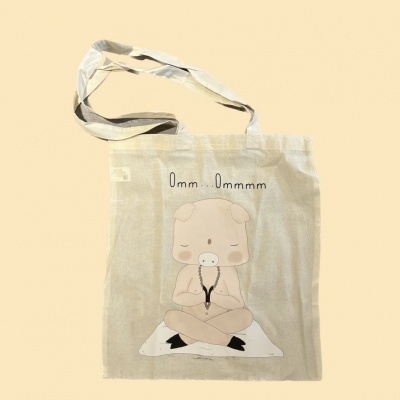 TOTE BAG INFANTIL "PORCO - OM....OMMMMM" LEONOR FEIJÓ