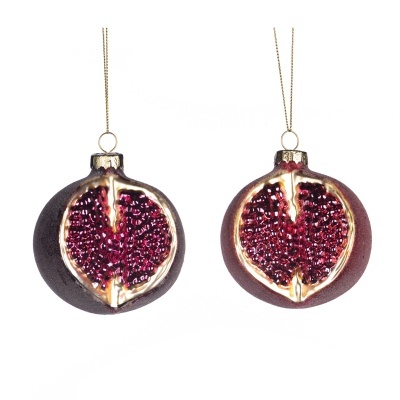 ENFEITE DE NATAL EM VIDRO " ROMÃ 8CM" GOODWILL