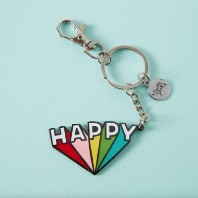 HAPPY ENAMEL KEYRING PUNKY PINS