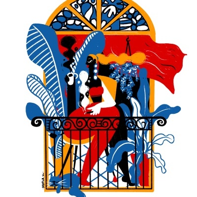 ILUSTRAÇÃO "LA SIESTA DEL GATO DE AMELIA" MARLA XL