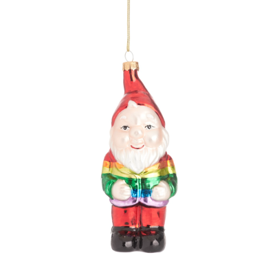 RAINBOW GNOME SHAPED BAUBLE SASS BELLE