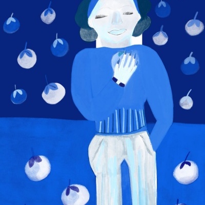 ILUSTRAÇÃO COR AZUL "SEM TITULO" CRISTINA LUHMANN