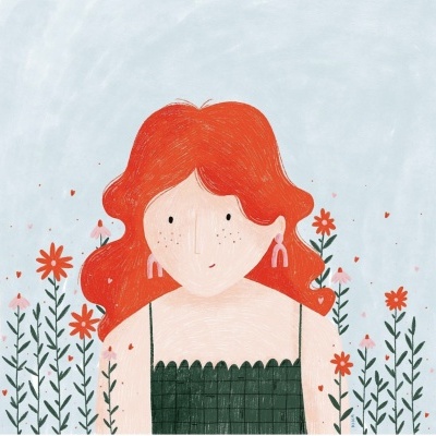 ILUSTRAÇÃO 20X20 "PORTRAIT OF A YOUNG GINGER" KIKA