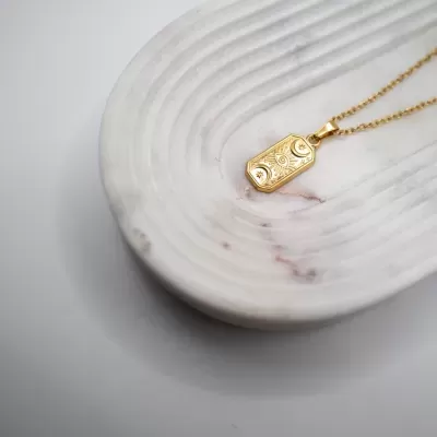 COLAR RETANGULAR 18K DOURADO "BOHO SOLE" DUESTELLE ITALIA