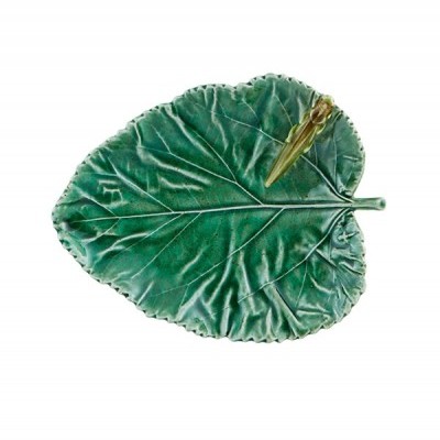 FOLHA  AMOREIRA COM GAFANHOTO BORDALLO PINHEIRO