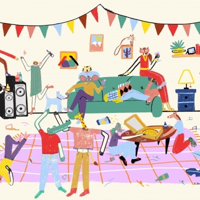 ILUSTRAÇÃO " FESTA ANIMALESCA " RUBEN RAMIRES