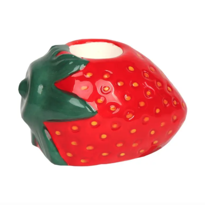 SUPORTE PARA VELA EM CERÂMICA MORANGO BON APPETIT TALKING TABLES