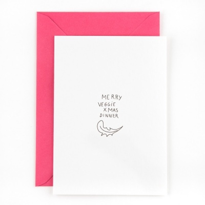 POSTAL " MERRY VEGGIE XMAS DINNER" STUDIO FLASH