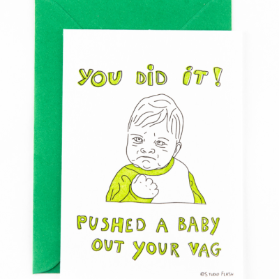POSTAL "YOU DID IT, PUSHED A BABY OUT YOUR VAG" STUDIO FLASH