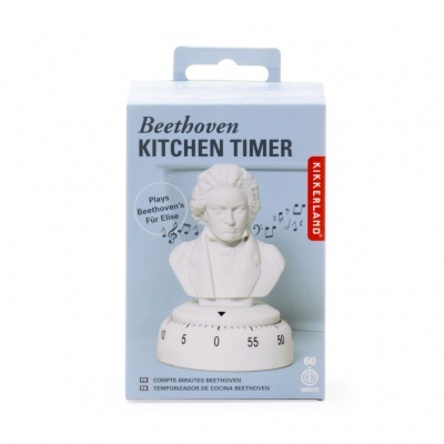 Temporizador de cozinha KIRKLAND com busto de Beethoven branco e caixa azul clara