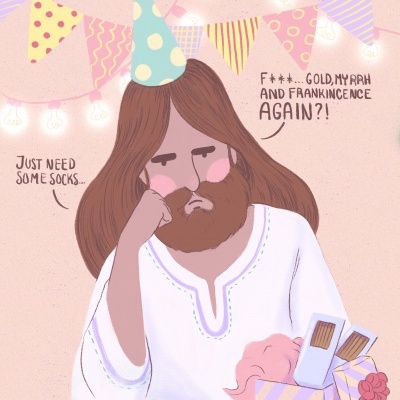 ILUSTRAÇÃO "ON JESUS BIRTHDAY" CARINA MONSO