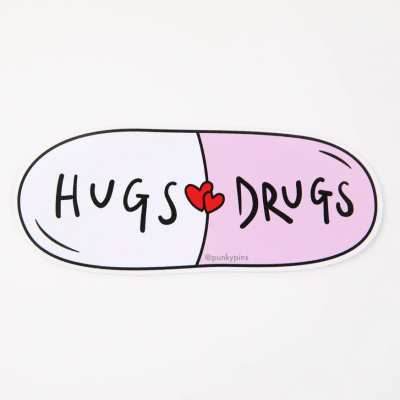 Hugs Drugs Vinyl Sticker
